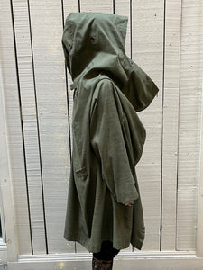 Rare Vintage 70’s Issey Miyake Cotton Oversized Jacket with Attached Vest, Made in Japan, Size Small