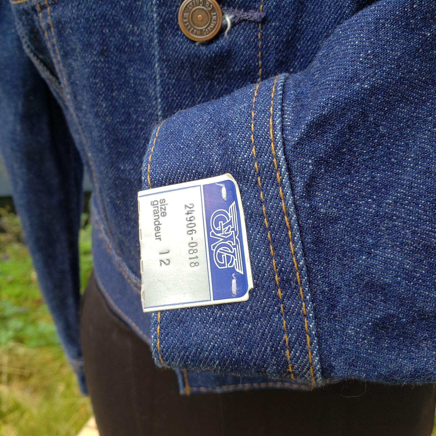 Vintage GWG Dark Wash Denim Jean Jacket. Deadstock. Made in Canada