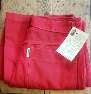 Vintage Rare 80's Deadstock BTB Back to Basics Jeans 30"x31" High Waist Wide Leg Red Denim. Made in Canada