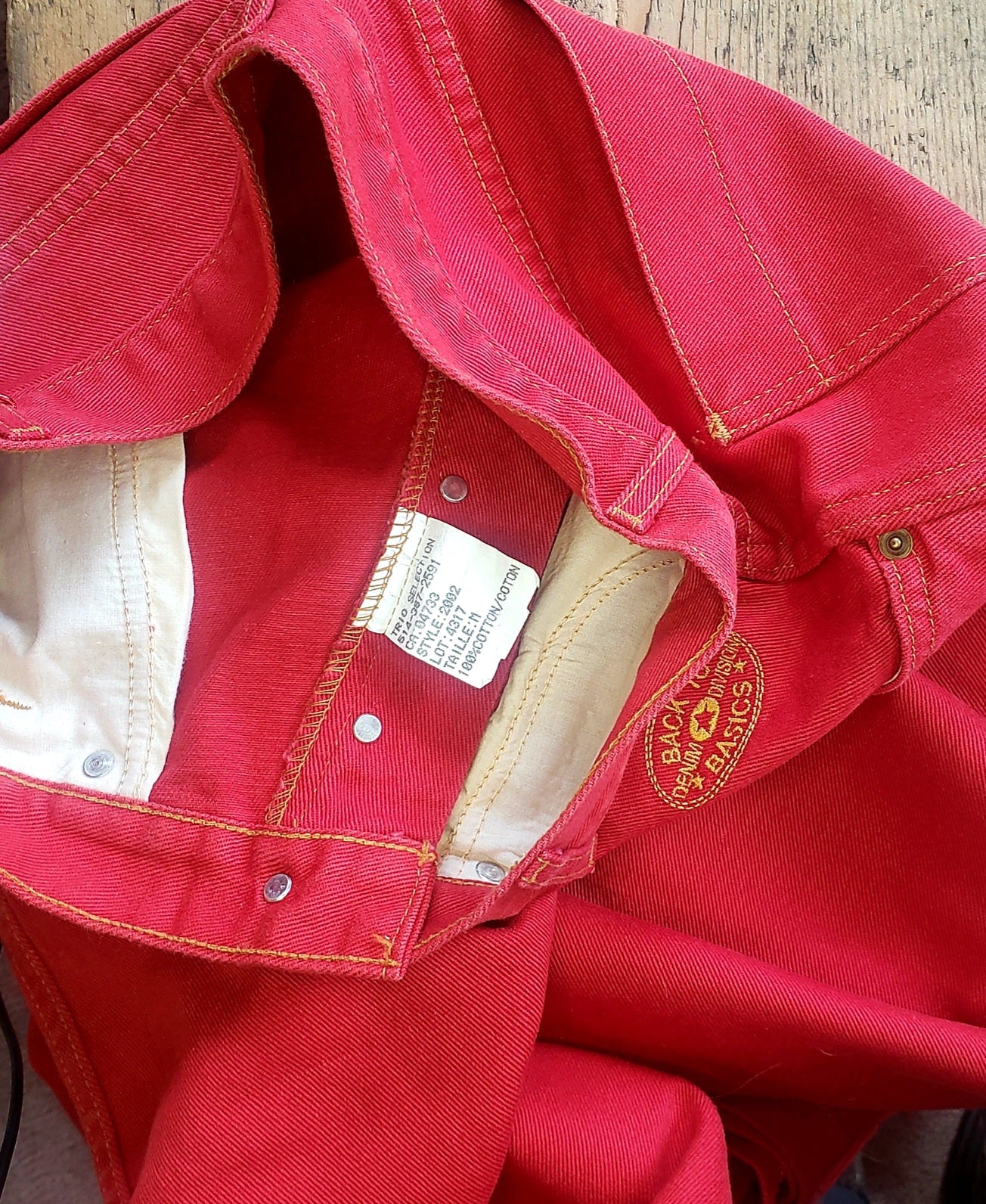 Vintage Rare 80's Deadstock BTB Back to Basics Jeans 30"x31" High Waist Wide Leg Red Denim. Made in Canada