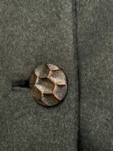 Load image into Gallery viewer, Kingspier Vintage - All Wool Full length black soft wool coat with button closures and front pockets. Made in England.

