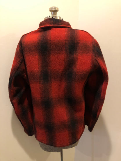 Vintage 1960’s Red Buffalo Plaid Wool Jacket, Made in Canada