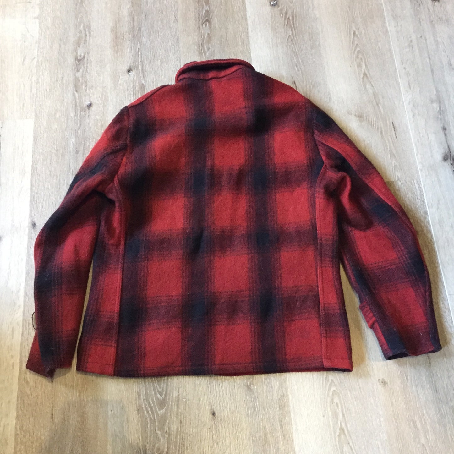 Vintage 1960’s Red Buffalo Plaid Wool Jacket, Made in Canada