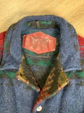 Load image into Gallery viewer, Kingspier Vintage - Woolrich blue, green, red design wool coat with silver buttons, flap pockets. Made in the USA. Size XL. 
