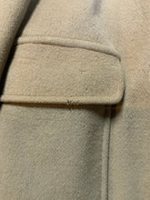 Load image into Gallery viewer, Kingspier Vintage - Gloverall Tan wool blend coat with hood, zipper, flap pockets and plaid lining. Made in England. Size 40. 
