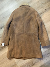 Load image into Gallery viewer, Kingspier Vintage - Joe Feller lambskin coat with shearling collar and lining, button closures and slash pockets. Size 42
