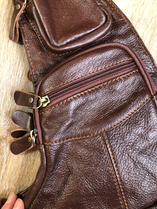 Brown Leather Small Cross Body Hybrid Messenger Bag SOLD