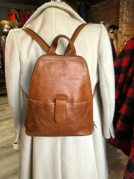 Opale Brown Leather Backpack, SOLD