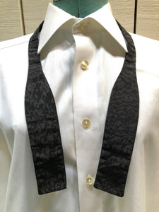 Kingspier Vintage - Vintage A.Sulka & Company black watered silk batwing style bow tie.