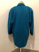 Load image into Gallery viewer, Kingspier Vintage - Marks &amp; Spencer 1980’s mohair and wool blend, double breasted teal coat. Fits a size 10.
