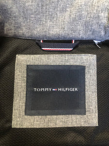 Kingspier Vintage - Tommy Hilfiger grey jacket with zipper, front slash pockets and inside pocket. 