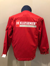 Load image into Gallery viewer, Kingspier Vintage - Deklussenier red jacket with funnel neck, zipper and snap closures, snap closures at wrist and waist, two top flap pockets and two slash pockets, zip off sleeves and zip out quilted lining. Size S. 
