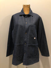 Load image into Gallery viewer, Kingspier Vintage - Big Bill denim jacket in a dark wash with snap closures and three patch pockets. Made in Canada. Size 38.
