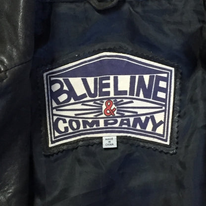 Kingspier Vintage - Blueline and Company dark brown leather jacket with button closures, slash pockets and one flap pocket on the chest. Size small.