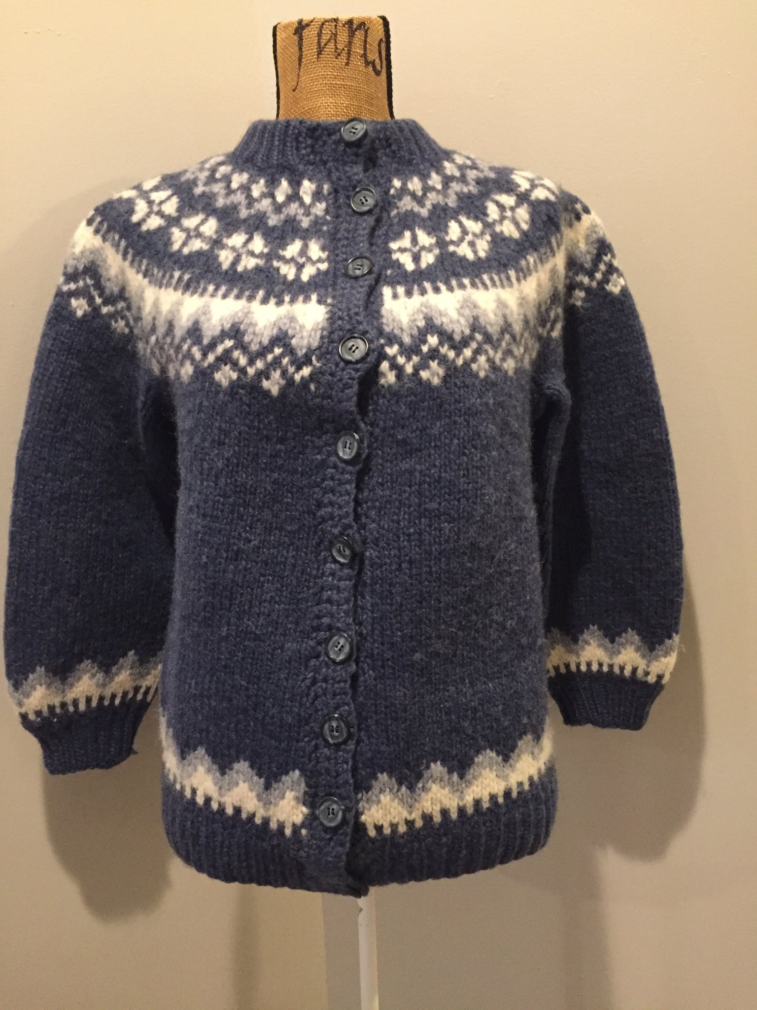 Hand Crochet Sweater Blue, Knitwear