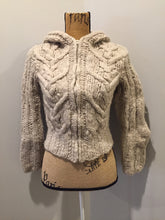Load image into Gallery viewer, Kingspier Vintage - Nine West cardigan in taupe with hood, zipper and pockets. Size small (womens).
