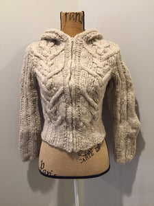 Kingspier Vintage - Nine West cardigan in taupe with hood, zipper and pockets. Size small (womens).