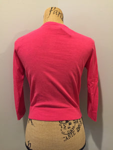 Kingspier Vintage - Magaschoni cashmere cardigan in watermelon pink with buttons. Size XS.