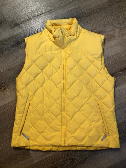 Kingspier Vintage - Scotch and Soda reversible orange and grey 1970’s down filled puffer vest with snap closures and patch pockets. Made in Amsterdam.