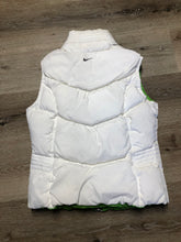 Load image into Gallery viewer, Kingspier Vintage - Nike white and green reversible down filled vest with zipper closure and slash pockets. size small.
