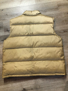 Kingspier Vintage - Exhaust Function tan down filled puffer vest with zipper closure and slash pockets. size XXL.
