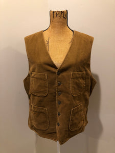Kingspier Vintage - Ralph Lauren brown corduroy vest with button closures, four patch pockets and two inside pockets.
