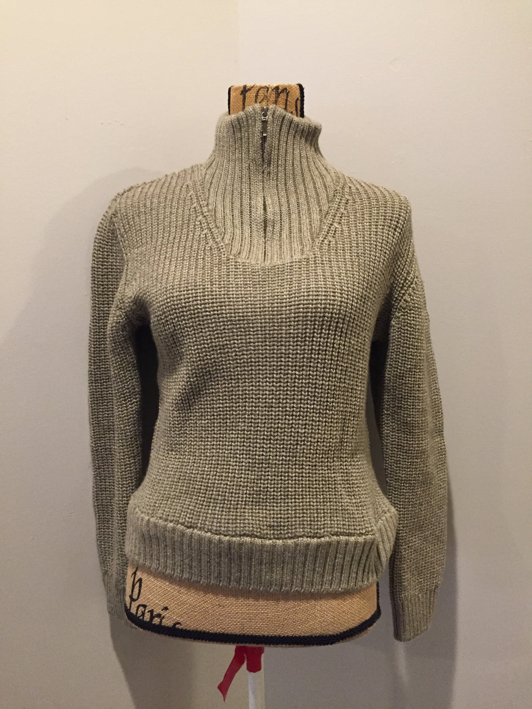 Kingspier Vintage - Aran ribbed knit merino wool sweater. Made in Ireland. Size small. *Bonus* From the TV show “Man in the High Castle” stock.