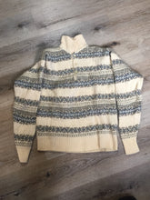 Load image into Gallery viewer, Kingspier Vintage - Vintage Conte of Florence cream, brown, green and blue wool sweater. Made in Italy, Size small/ medium. 
