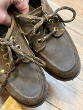 Load image into Gallery viewer, Vintage Prospector 1980’s NWOT deadstock moc toe three eyelet brown leather shoes, Made in Canada

Size US 5.5 womens
