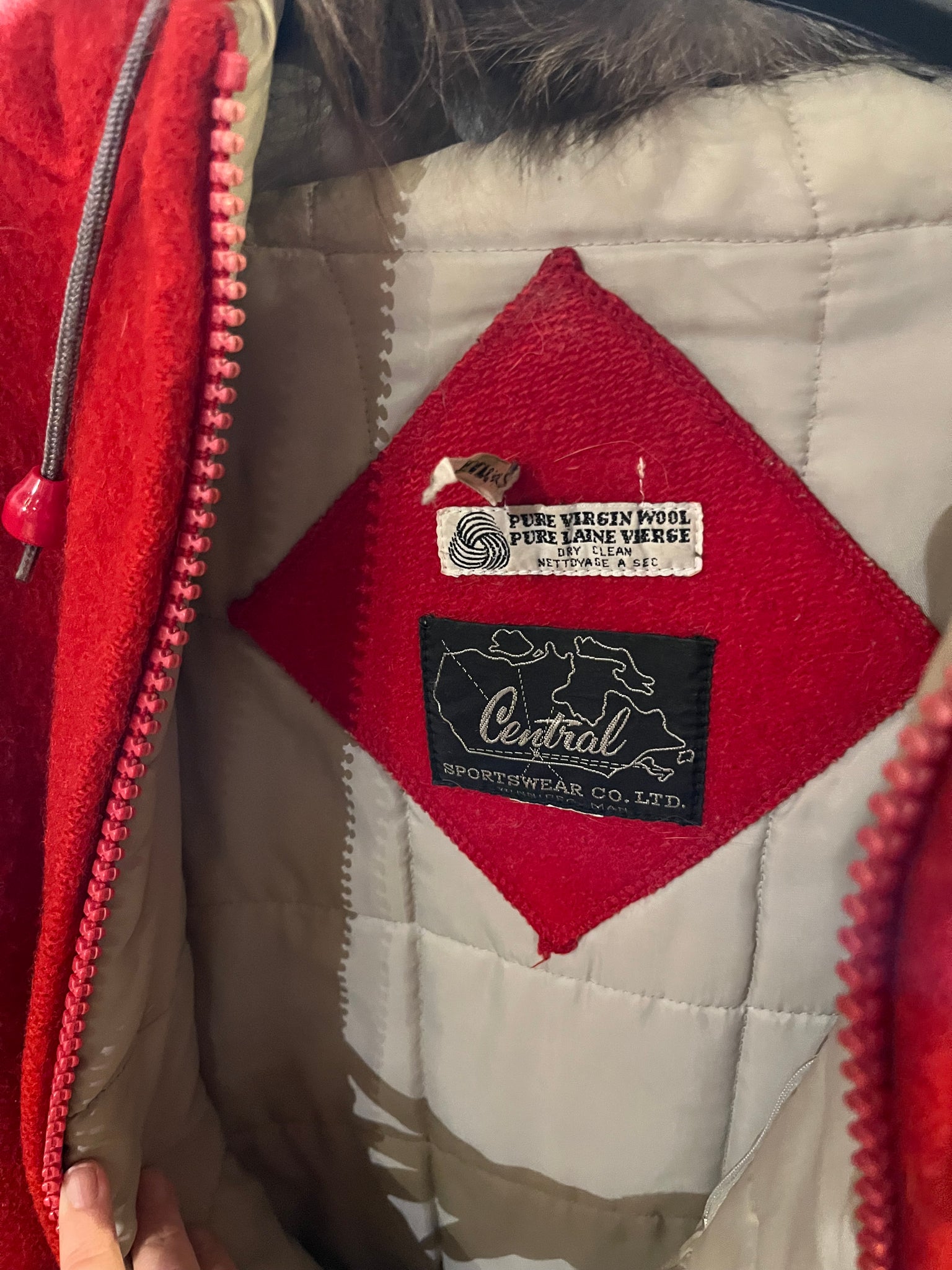 Vintage Central Sportswear Co. Red Wool Northern Parka, Made in