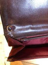 Load image into Gallery viewer, Kingspier Vintage - Borseta suede clutch in maroon with inside zip pocket.
