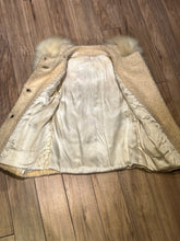 Load image into Gallery viewer, Vintage persian lamb white fur jacket with white Fur Collar, button closures and two front pockets.

Union made in Canada
Chest 34”
