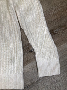 Kingspier Vintage - All Saints mohair blend ribbed knit v-neck sweater in cream. Size XS.