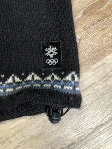 Kingspier Vintage - Dale of Norway black, white and blue 2002 Olympics wool sweater. Size XL.