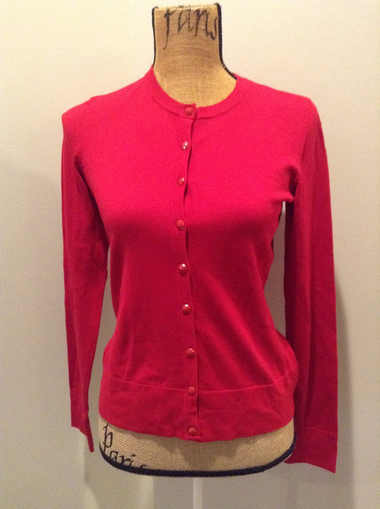 Kingspier Vintage - Coldwater Creek 75% silk blend cardigan in red. Size XS.