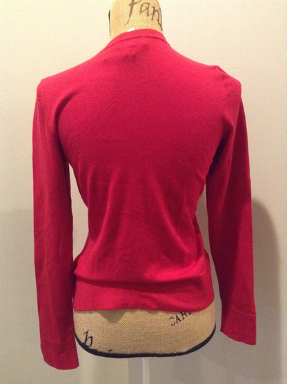 Kingspier Vintage - Coldwater Creek 75% silk blend cardigan in red. Size XS.