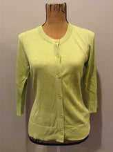 Load image into Gallery viewer, Kingspier Vintage - Coldwater Creek 75% silk blend cardigan in green. Size small.
