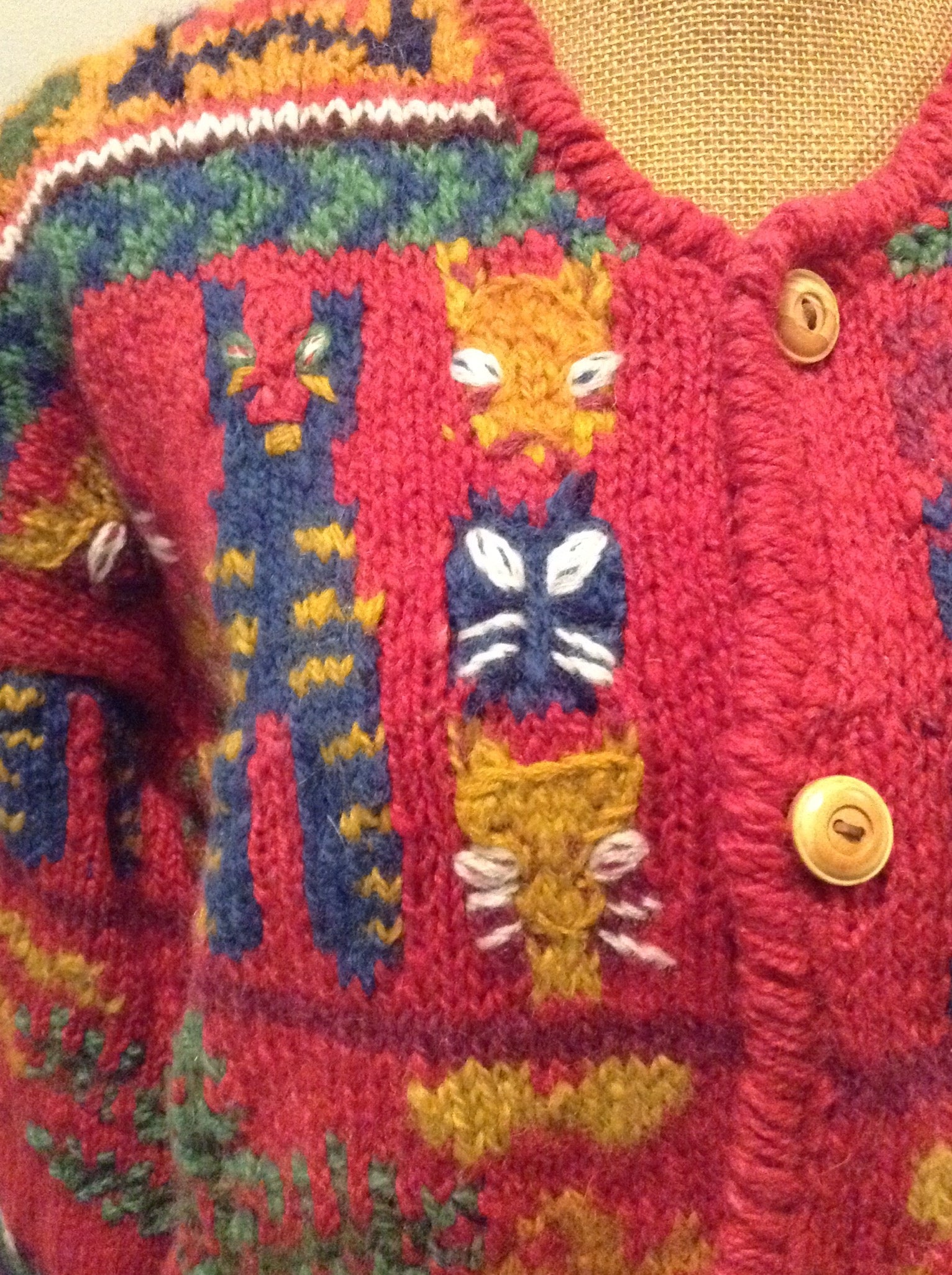 Express Tricot Multicoloured Hand Knit Cardigan SOLD KingsPIER vintage