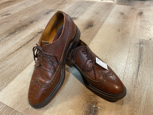 Kingspier Vintage - Brown Full Grain Leather Full Brogue Wingtip Derbies Dack's Bond Street, Sizes: 9.5M 11.5W 42.5EURO, Made in Canada, Leather Soles, Phillips Cushion No Mark Rubber Heels