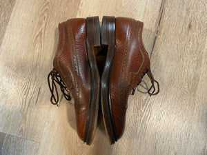 Kingspier Vintage - Brown Full Grain Leather Full Brogue Wingtip Derbies Dack's Bond Street, Sizes: 9.5M 11.5W 42.5EURO, Made in Canada, Leather Soles, Phillips Cushion No Mark Rubber Heels