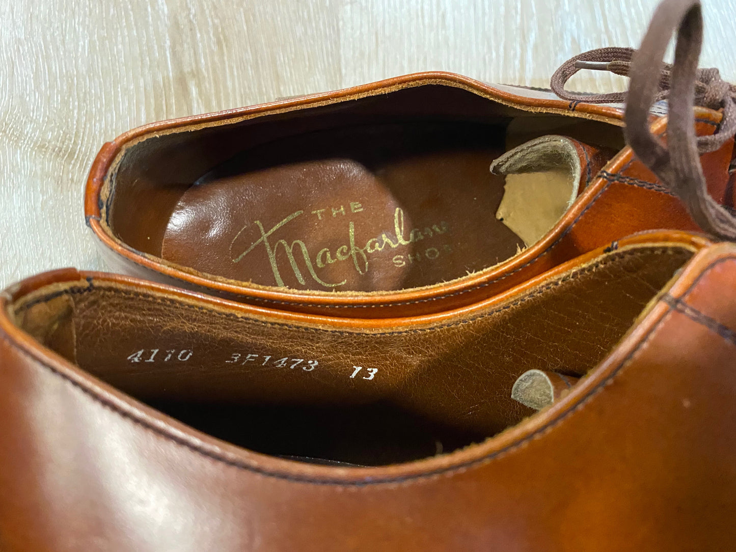 Kingspier Vintage - Brown Cap Toe Oxfords by The MacFarlane Shoe - Sizes: 13M 15W 45EURO, Made in Canada, Leather Soles, Biltrite Rubber Heels