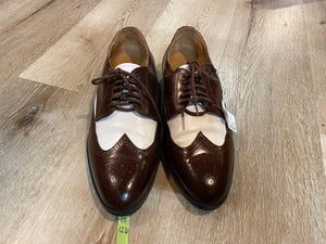 Kingspier Vintage - Brown and White Full Brogue Wingtip Spectator Derbies Handcrafted by Giorgio Brutini - Sizes: 12M 14W 45EURO, Made in Brazil, Leather Soles, Rubber Heels