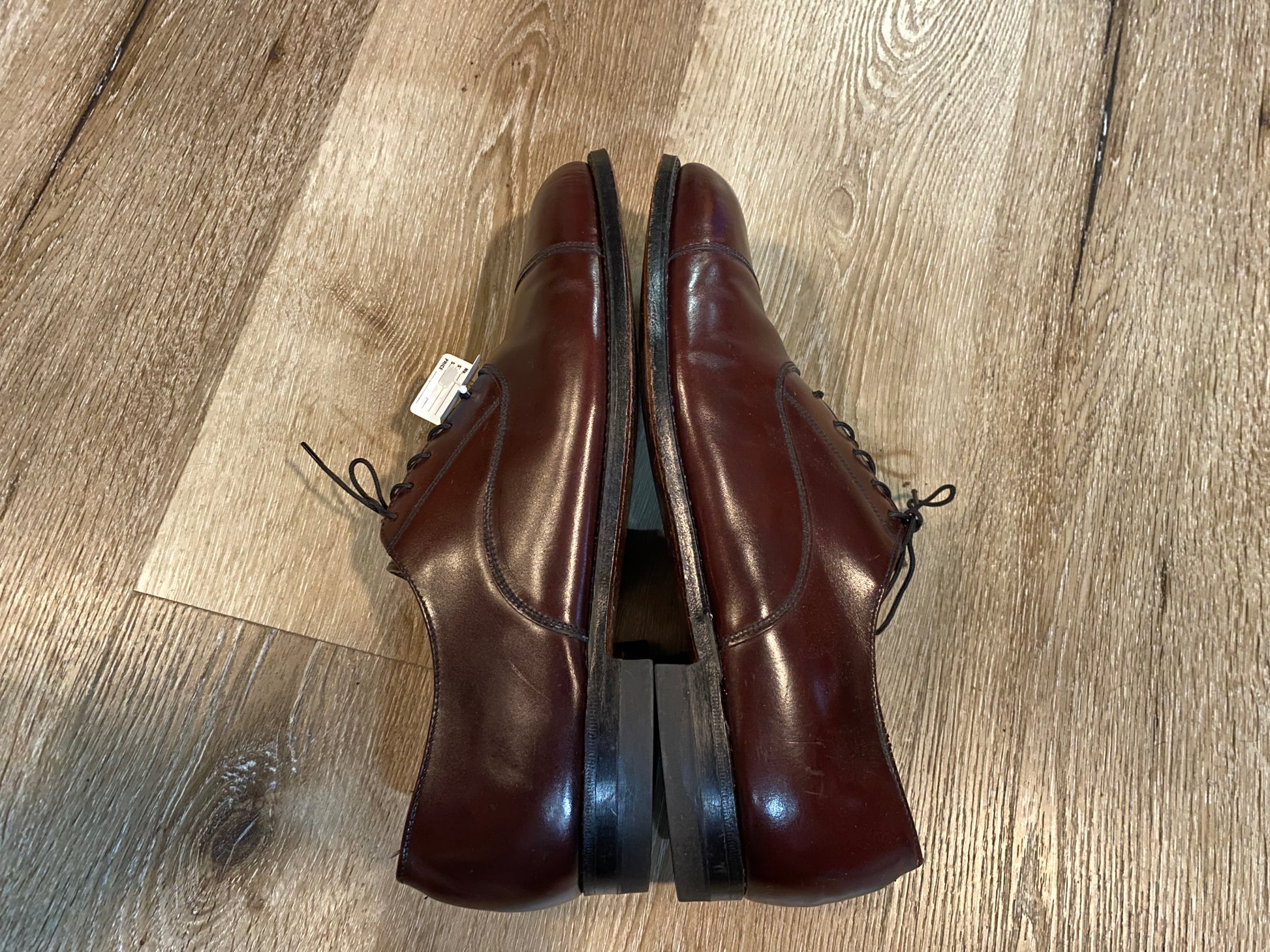 Kingspier Vintage - Burgundy Leather Cap Toe Oxfords by Bostonian - Sizes: 12M 14W 45EURO, Made in USA, Man Made Insoles, Leather Soles, Rubber Heels