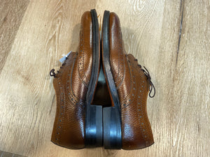 Kingspier Vintage - Brown Full Brogue Wingtip Derbies by Eaton Sanitized - Sizes: 8M 10W 41EURO, Made in Canada, Leather Uppers and Soles, Biltrite Rubber Heels