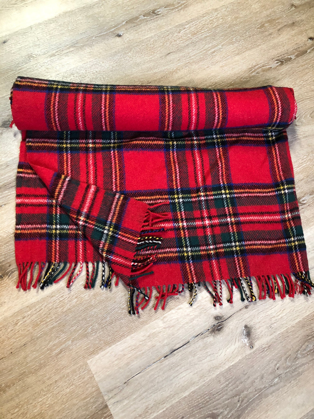 Tartan Plaid-Merino Lambswool Throw Blanket-Royal Stewart Tartan-Made