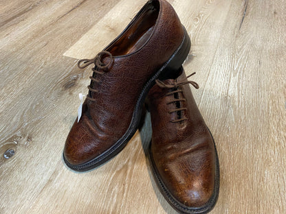 Kingspier Vintage - Brown Whole Cut Antelope Leather Plain Toe Oxfords by Dack’s Extra Quality - Sizes: 6M 7.5W 38-39EURO, Made in Canada, Leather Soles, Biltrite Rubber Heels