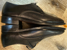 Load image into Gallery viewer, Kingspier Vintage - Black Plain Toe Derby Shoes by Dack&#39;s Finest Quality Shoes for Men, Sizes: 7M 8.5W 39-40EURO, Made in Canada, Custom Grade by Dacks, Dack&#39;s Leather Soles and Rubber Heels
