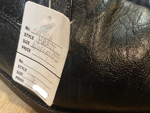 Kingspier Vintage - Black Textured Buffalo Leather Plain Toe Derbies by Hartt - Sizes: 7M 8.5W 39-40EURO, Made in Canada, Canada’s Quality Shoemakers, Leather Soles and Insoles, Biltrite Rubber Heels