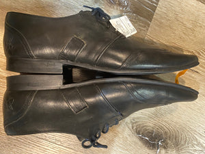 Kingspier Vintage - Black Point Toe Wingtip Derbies by John Fluevog Shoes - Sizes: 7M 8.5W 39-40EURO, Made in Portugal, Blue Lining, Rubber Sole