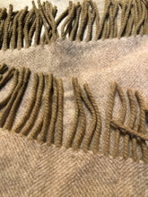 Load image into Gallery viewer, Kingspier Vintage - Edinburgh Old Town Weaving Co. taupe 100% wool lap blanket.
